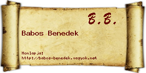 Babos Benedek névjegykártya