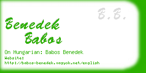 benedek babos business card
